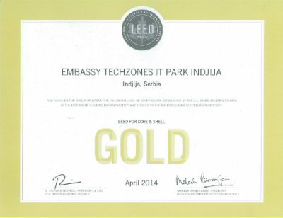 LEED gold certificate