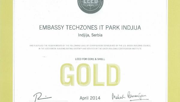 LEED Gold - Embassy Techzones IT Park Indjija
