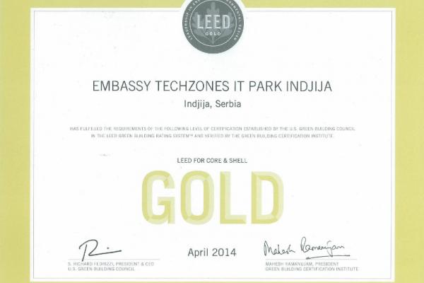 LEED Gold - Embassy Techzones IT Park Indjija